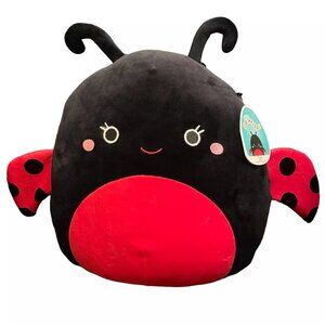 NWT Kelly Toy Squishmallow Trudy Ladybug 12inch Black And Red